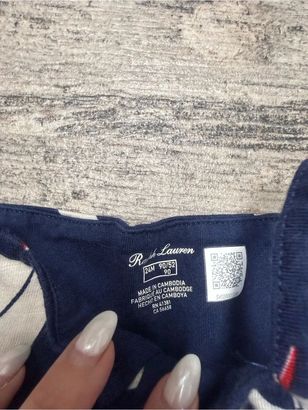 Ralph Lauren Navy Blue, White & Red Sailboat Print Girls Dress